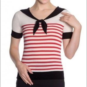 Hell Bunny Red Striped Sailor Sweater